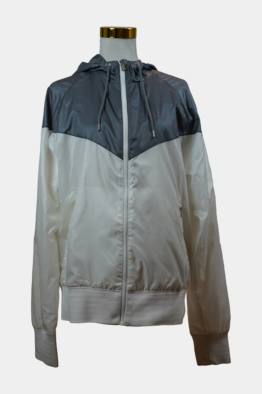 NIKE White, Grey Hooded Spray Jacket