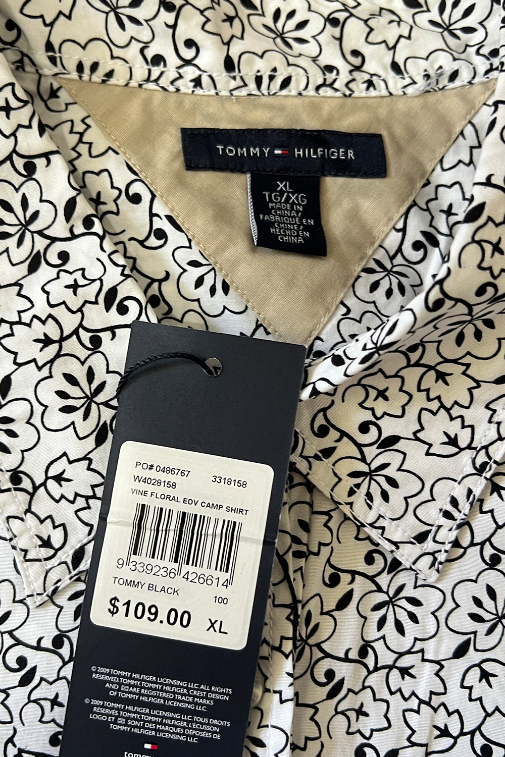 Tommy Hilfiger White and Black Top