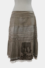 Elisa Cavaletti Brown Midi Skirt