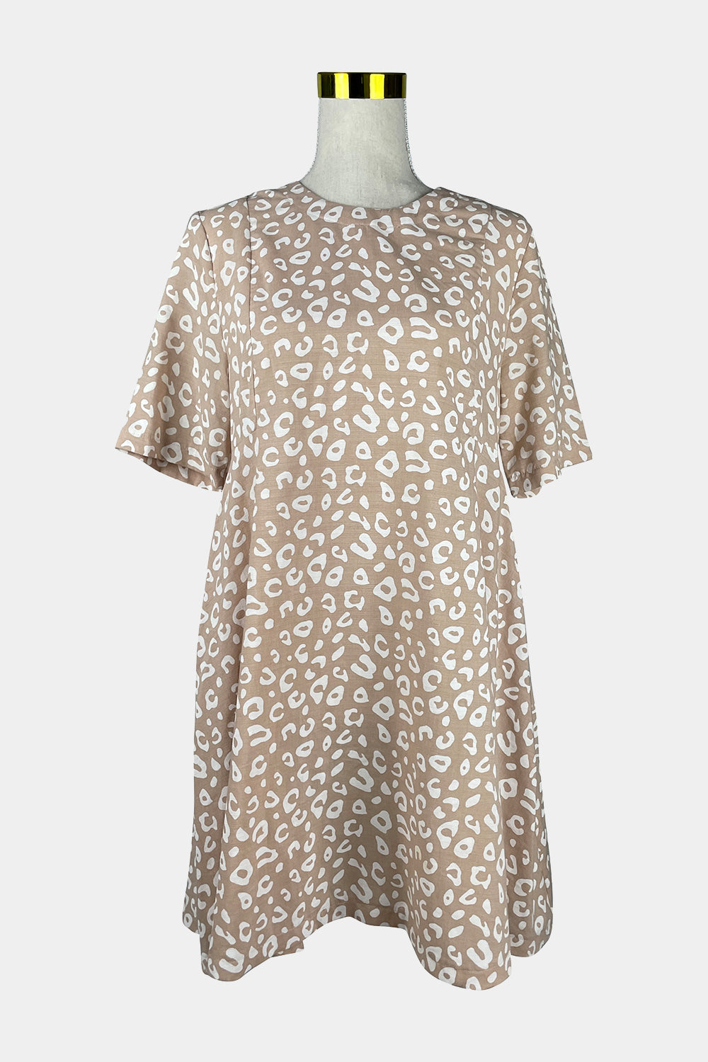 LEONI Beige Short Sleeve Mini Dress Circular Clothing Co. LEONI Beige Short Sleeve Mini Dress Circular Clothing Co.