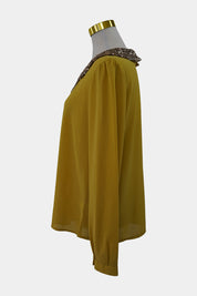 SAMBARA Yellow and Gold Collard Blouse