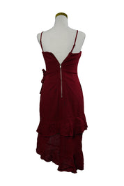 PILGRIM Red Strapless Frill Wrap Mini Dress