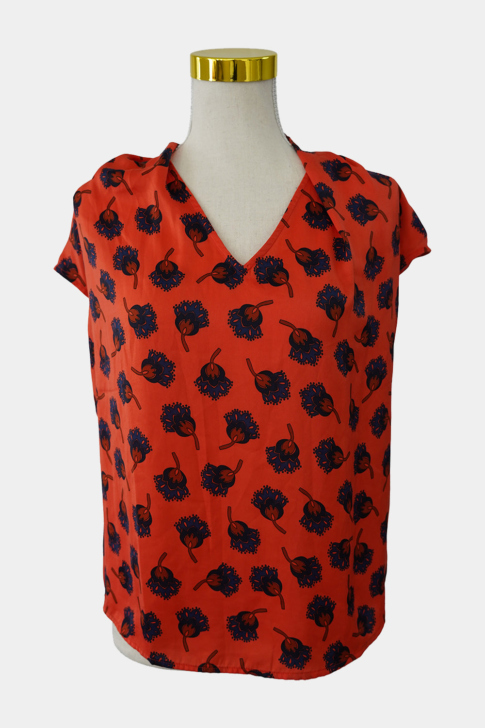 Country Road Orange Floral V Neck Blouse