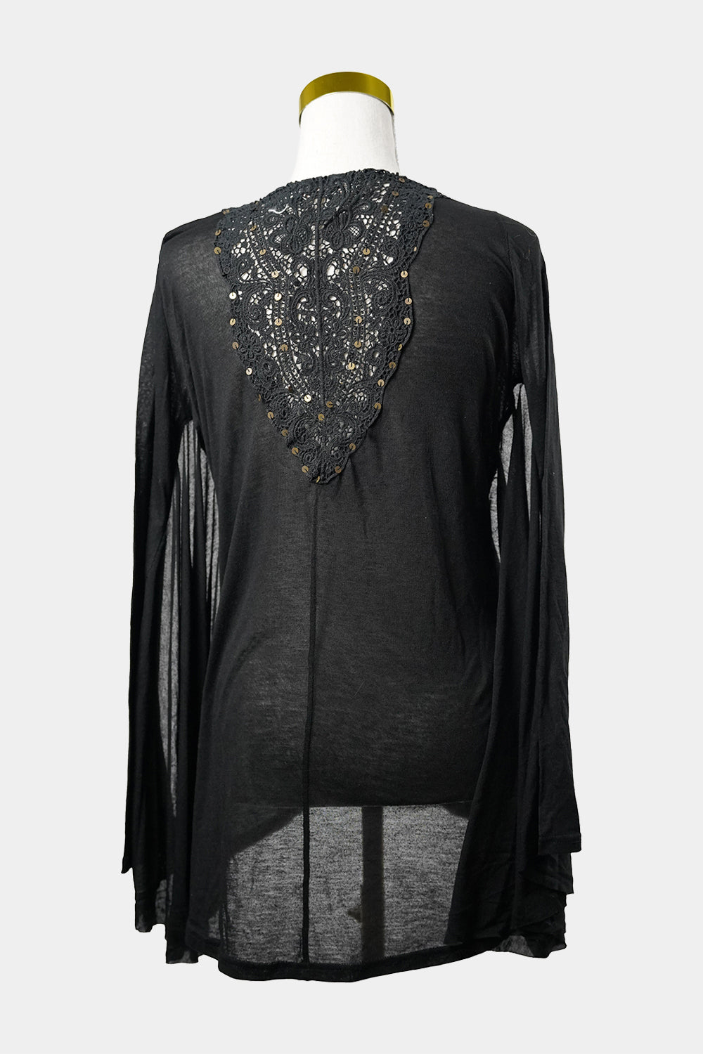 Spicy Sugar Collection Black Winged Long Sleeve Top