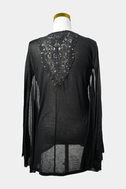 Spicy Sugar Collection Black Winged Long Sleeve Top