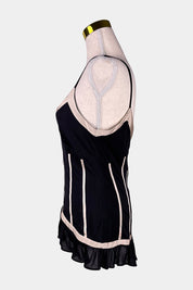 Sass & Bide Cream, Black Frill Top