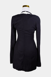 LIONESS Black Halter Long Sleeve Dress