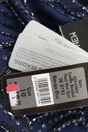 Forever New Navy Beaded Mini Skirt