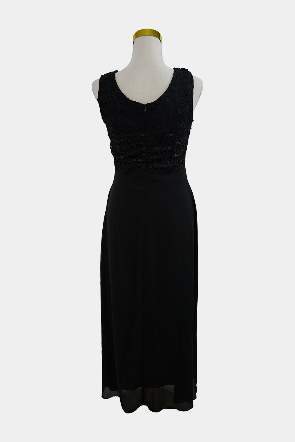 DEES Black High Neck A-Line Lace Prom Dress with Diamantés