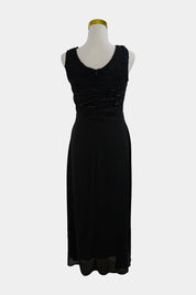 DEES Black High Neck A-Line Lace Prom Dress with Diamantés