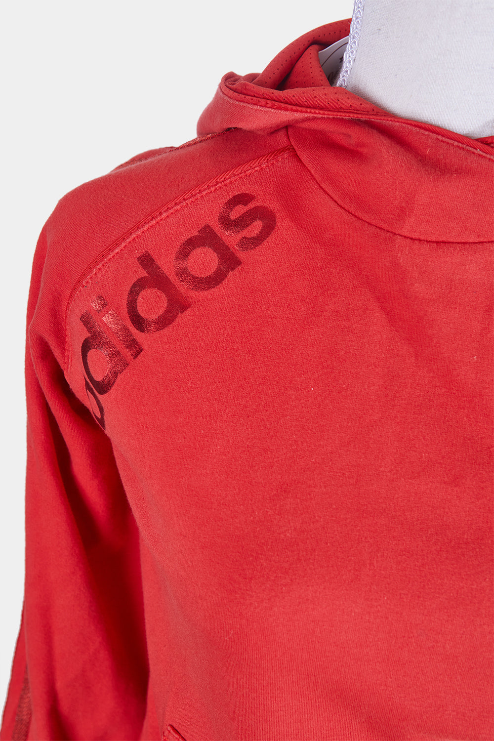 ADIDAS Red Sparkle Detail Hooded Sweater
