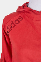 ADIDAS Red Sparkle Detail Hooded Sweater