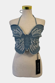 White Fox Blue Denim Top