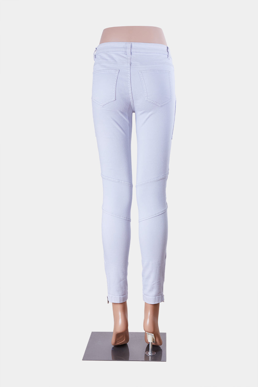 WITCHERY Light Grey Zip Detail Skinny Jeans