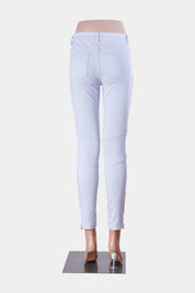 WITCHERY Light Grey Zip Detail Skinny Jeans