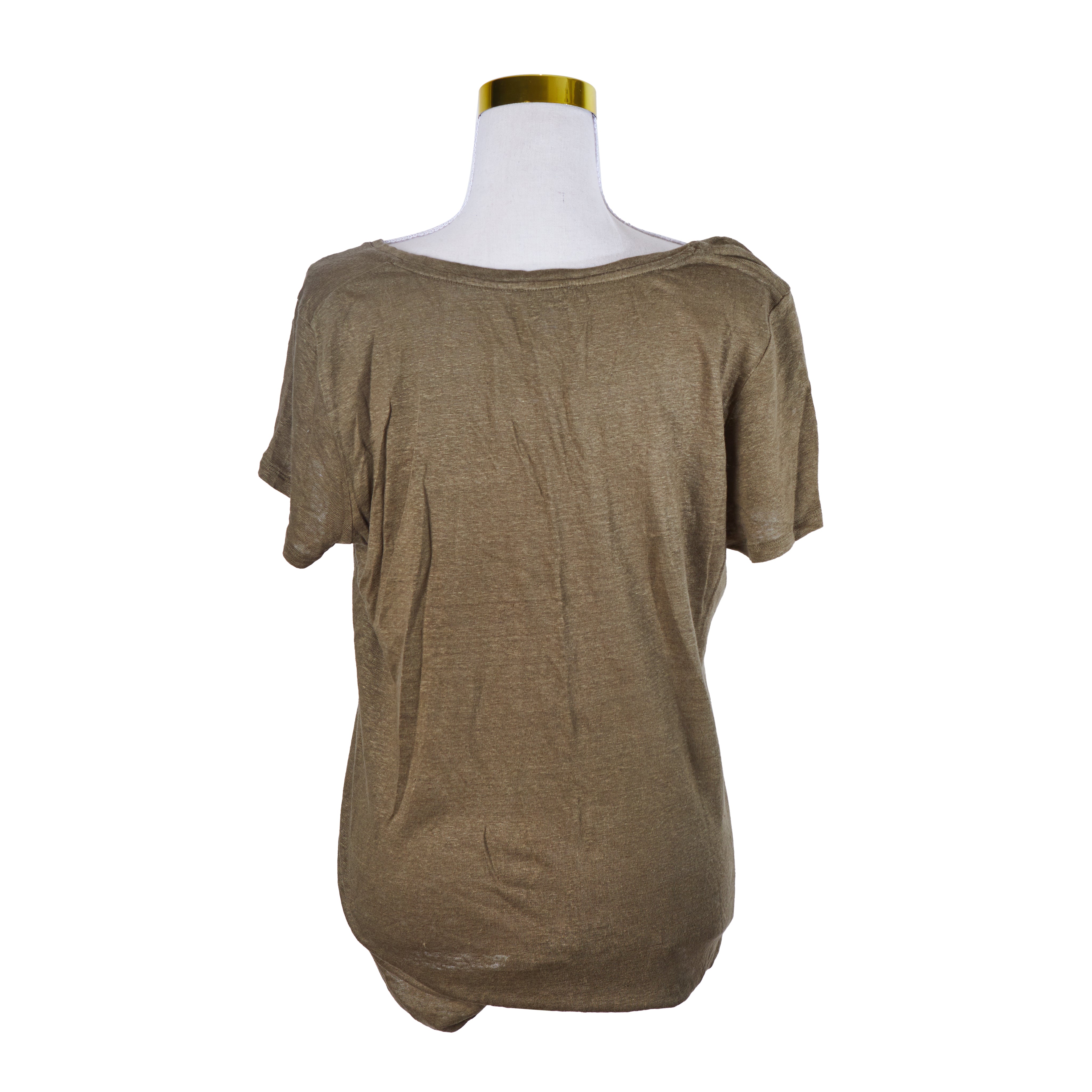 WITCHERY Khaki Loose Linen T Shirt