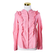 Country Road Pink High Neck Ruffle Blouse