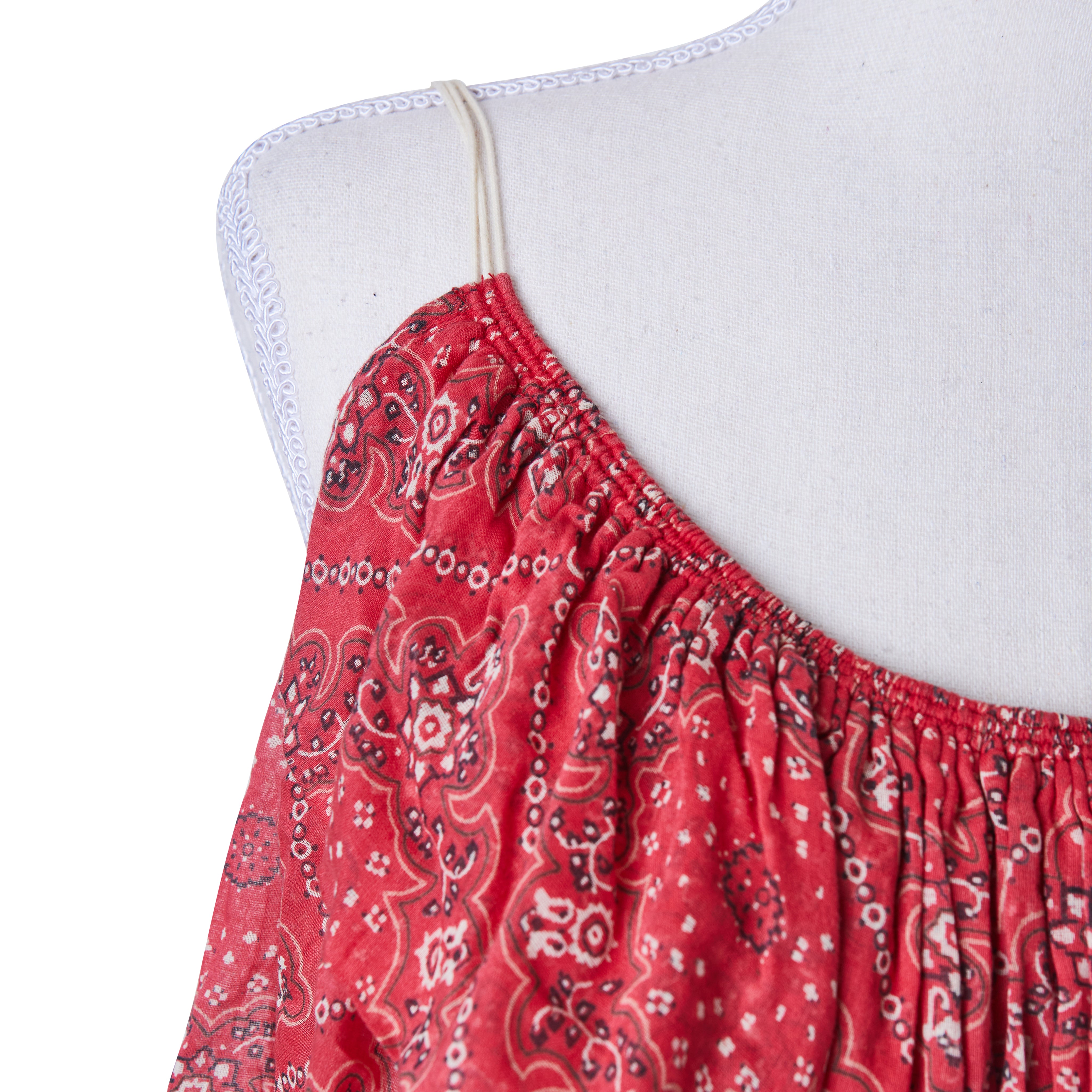 Isabel Marant Etoile Red Paisley Loose Spaghetti Strap Blouse