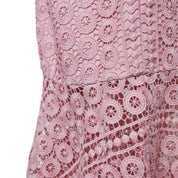 Forever New Pink Broderie Anglaise V Neck Midi Dress