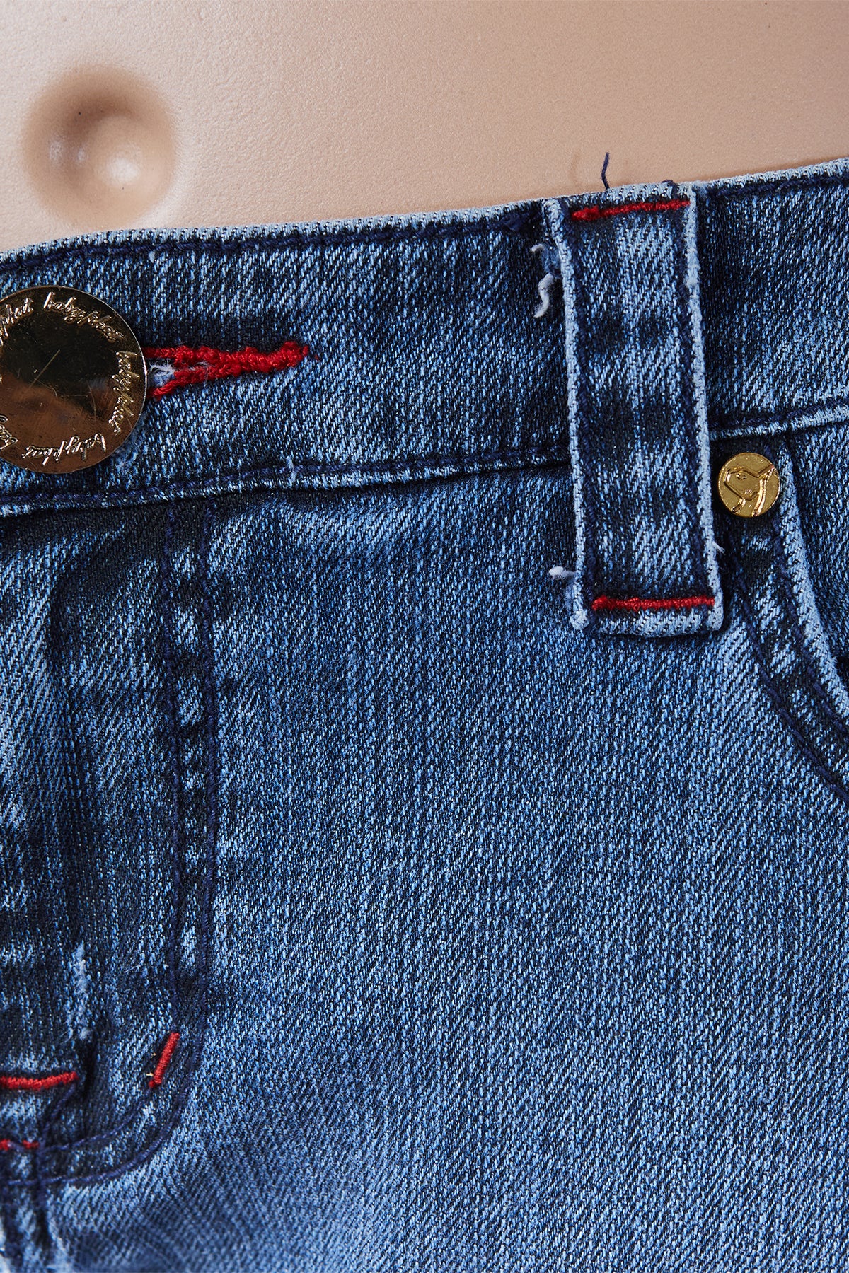 Baby Phat Blue Denim Shorts with Gold Button