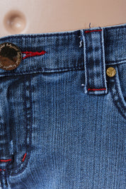 Baby Phat Blue Denim Shorts with Gold Button