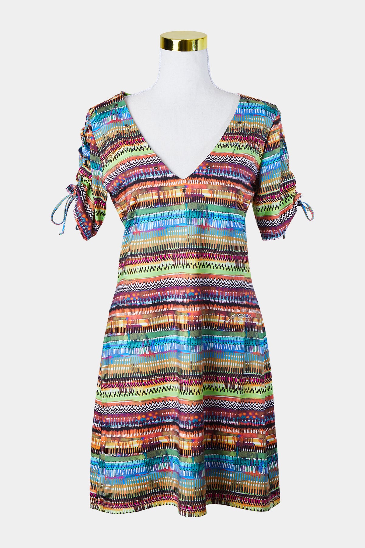 Nsc Studio Multi Short Sleeve Embellished Mini Dress