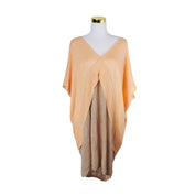 POL Orange and Brown Short Sleeve Cocoon Dress