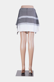 WITCHERY Black and White Wrap Mini Skirt