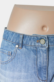 KOOKAI Faded Blue Frayed Denim Shorts