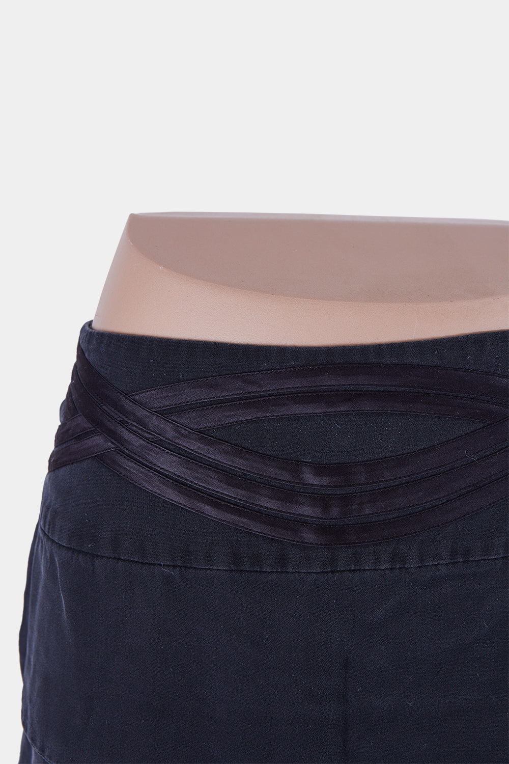 Forever New Black Satin Trim Detail High Waist Flippy Skirt