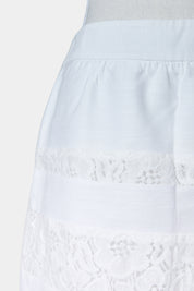 LOFT White Lace Insert Mini Skirt