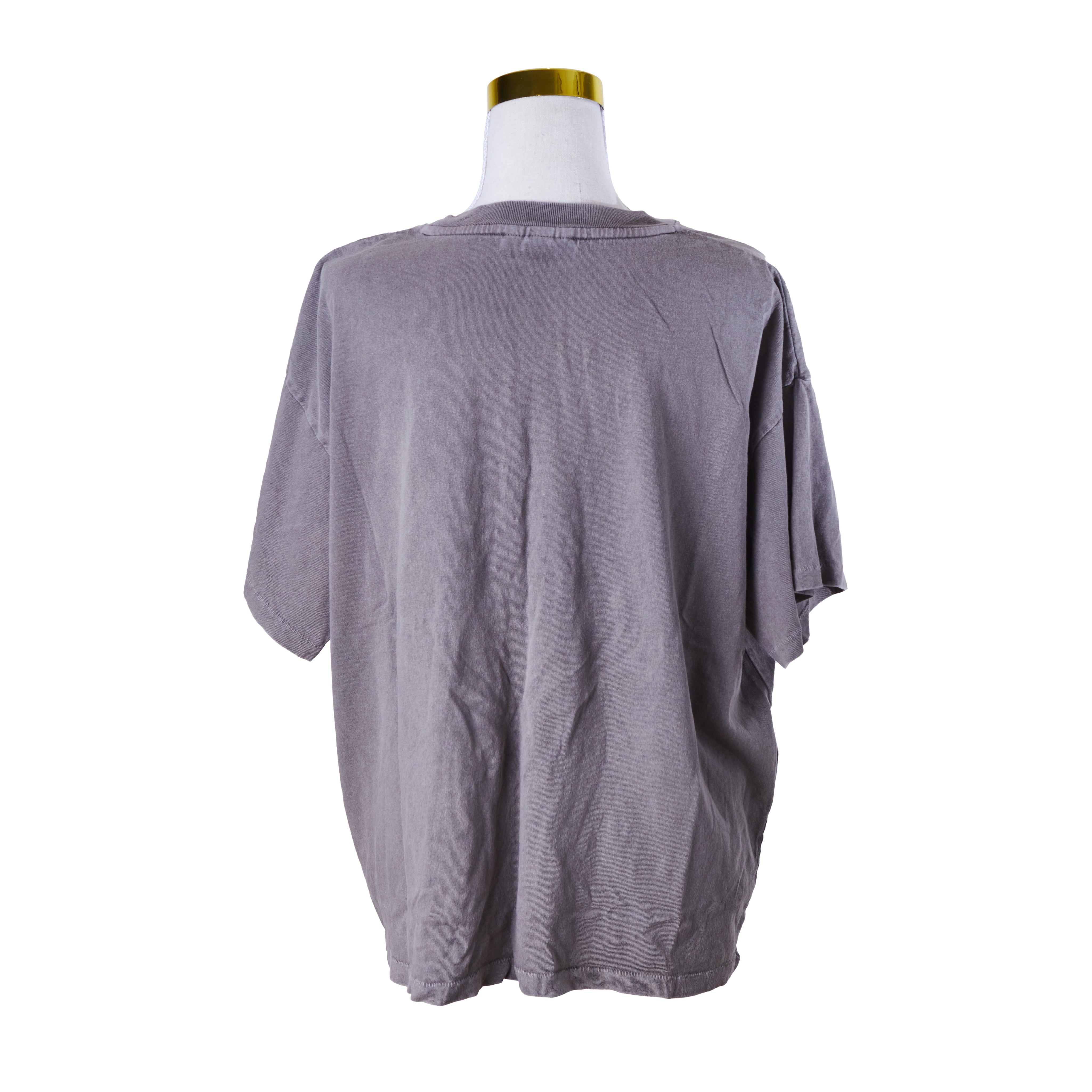 Neon Hart Grey Faded Skull and Bones Print T Shirt