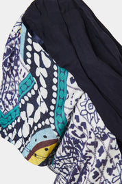 DESIGUAL Navy and White Drape Feature Mini Dress