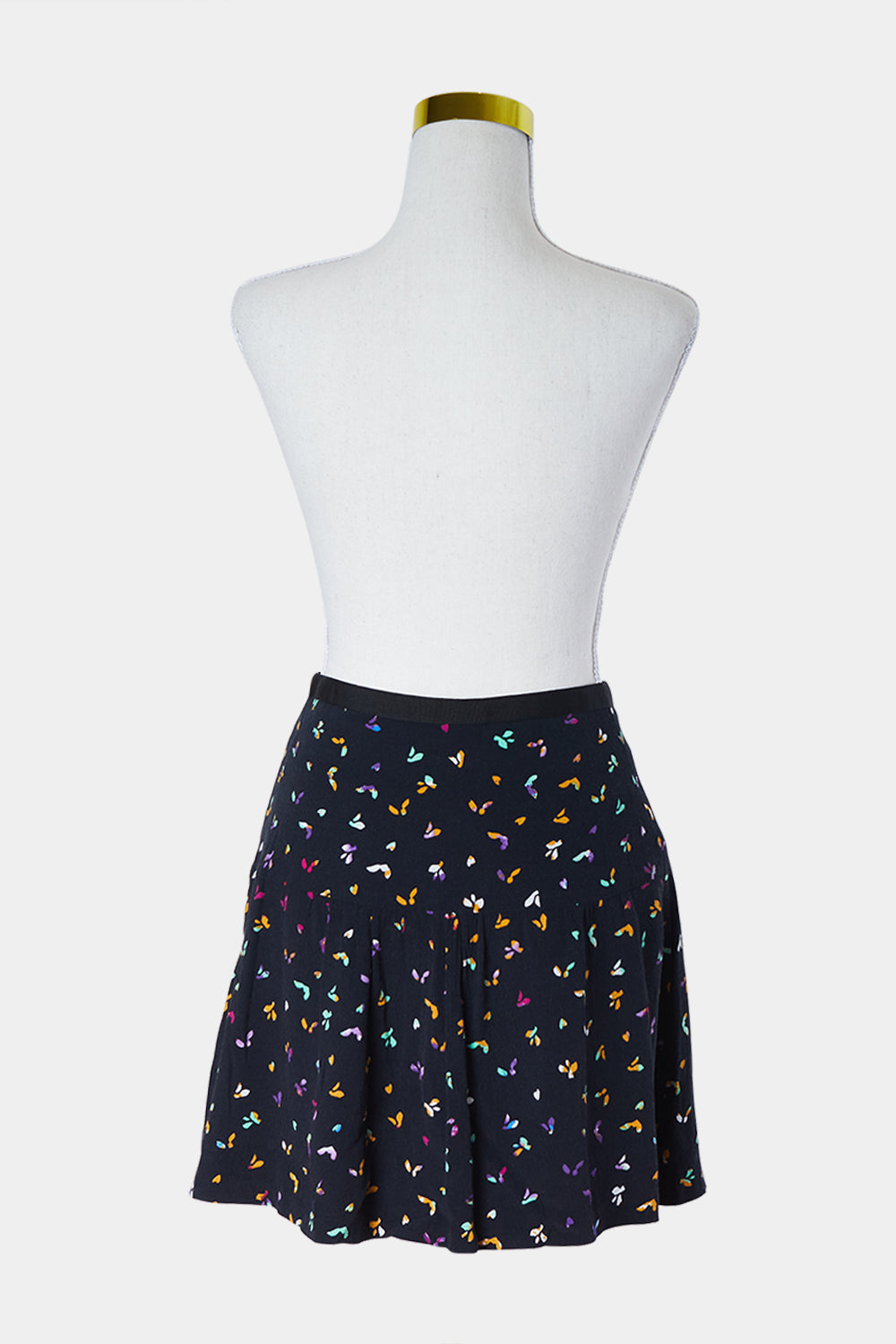 KOOKAI Navy Print Zip Detail Skirt