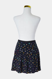 KOOKAI Navy Print Zip Detail Skirt