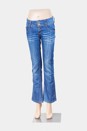 Denim Collection By Mim Blue Low Rise Double Button Jeans