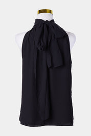 PORTMANS Black High Neck Tie Back Blouse