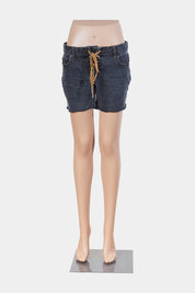 EXPRESS Black Lace Up Black Denim Shorts