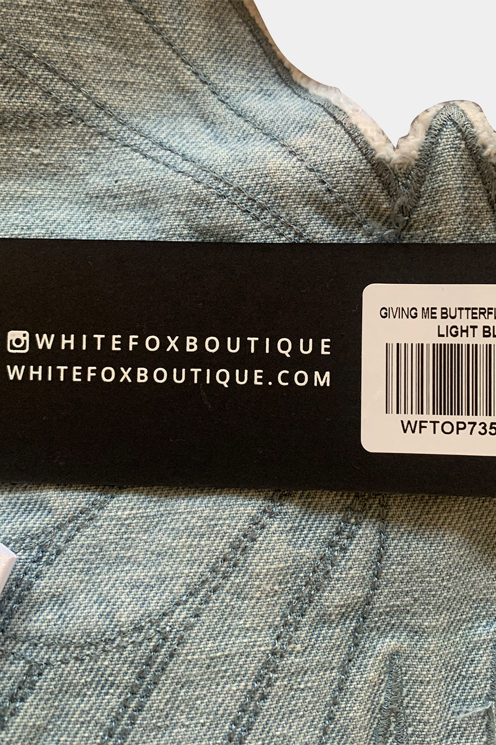 White Fox Blue Denim Top