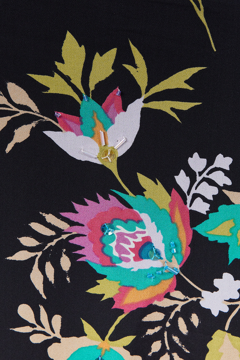 Peck And Peck Collection Black Floral Sequinned Midi Skirt