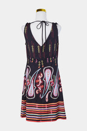 Nsc Studio Collection Black Rhinestone Pattern Slinky Dress