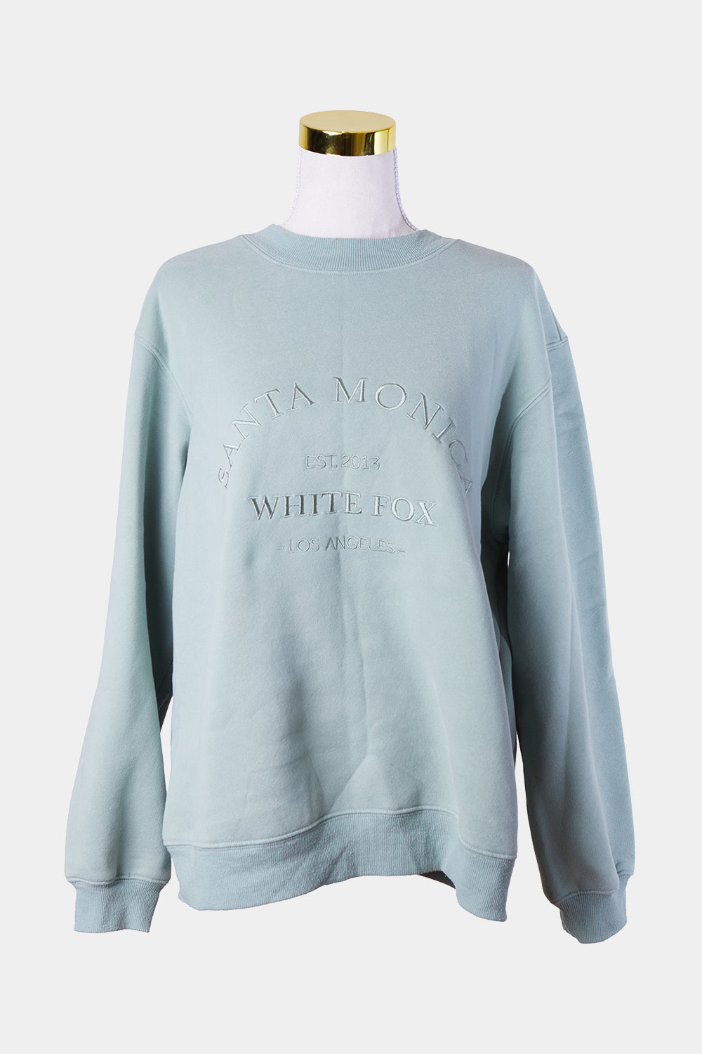 White Fox Mint Emrboidered Santa Monica Sweater