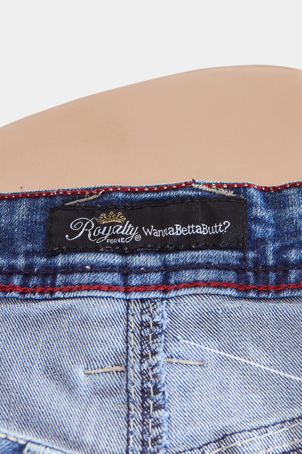 ROYALTY Blue Low Rise Stitch Detail Jeans