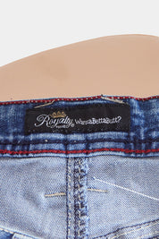 ROYALTY Blue Low Rise Stitch Detail Jeans