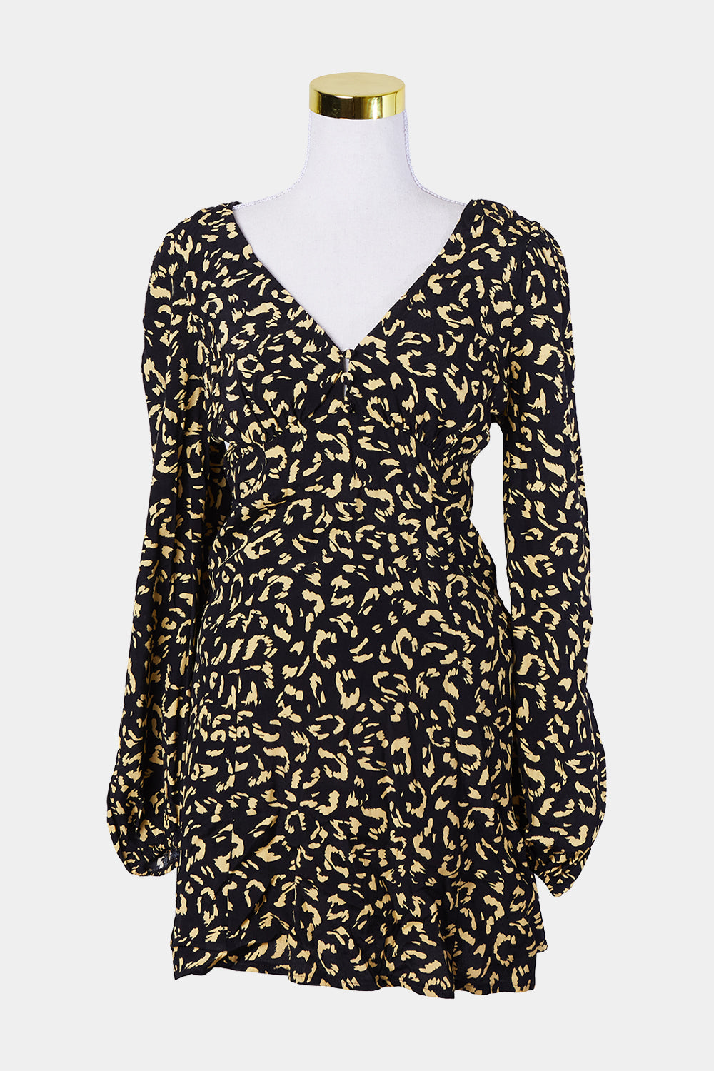 KOOKAI Black and Yellow Print Long Sleeve Dress – Circular Clothing Co