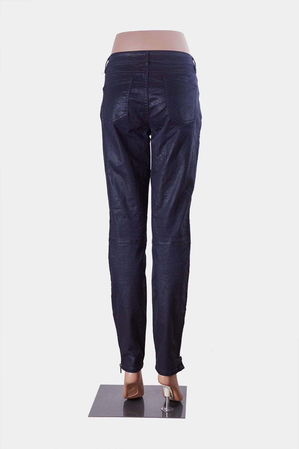 Country Road Navy Coated Low Rise Biker Skinny Jeans