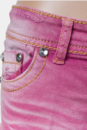 DOLLHOUSE Pink Embellished Denim Shorts