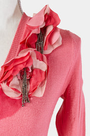 Alannah Hill Piink Flower Deteail Cardigan