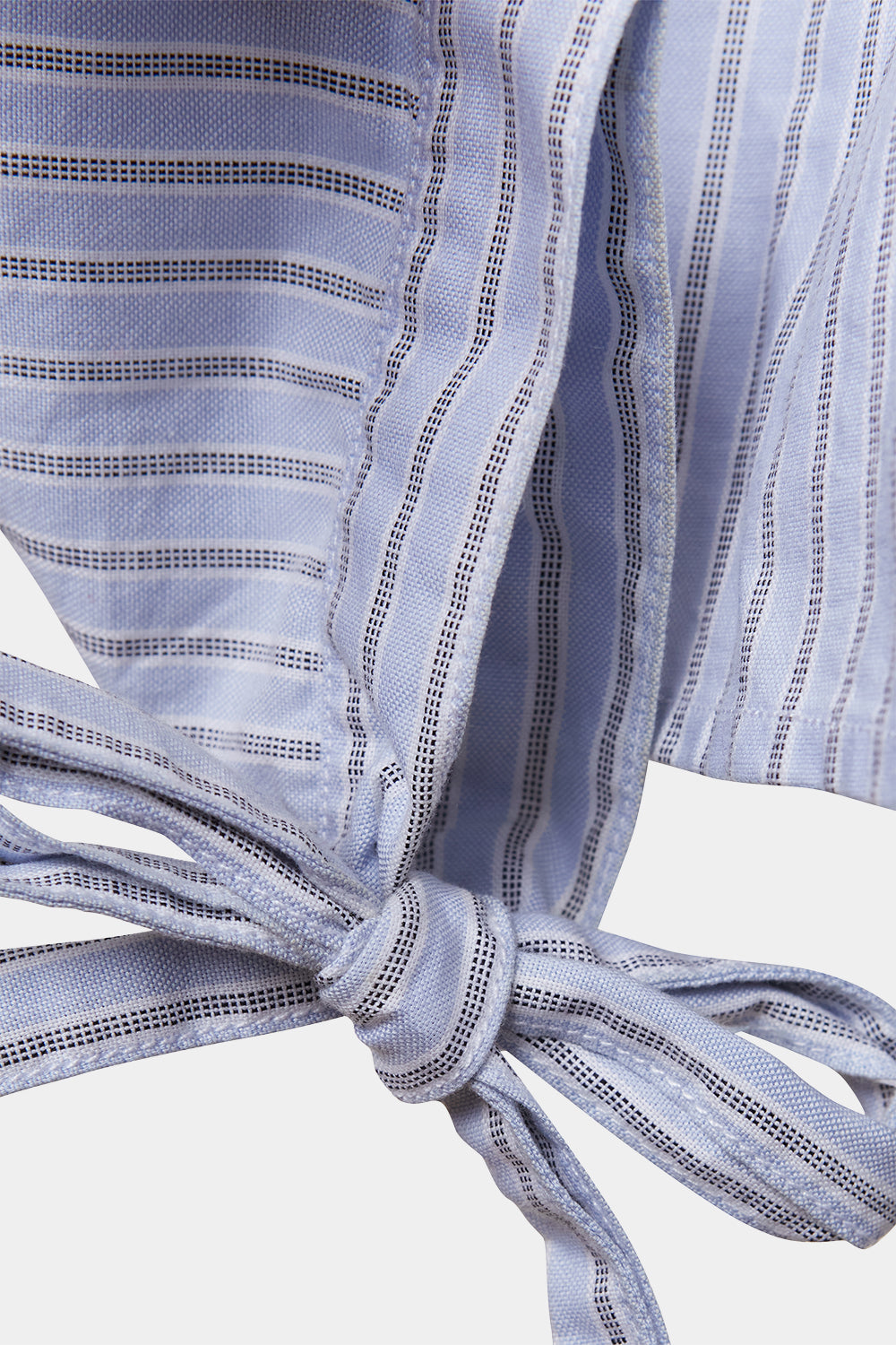 Calvin Klein Jeans Pale Blue Stripe Pattern Cold Shoulder Blouse