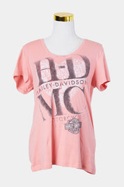 Harley Davidson Pink Print T Shirt